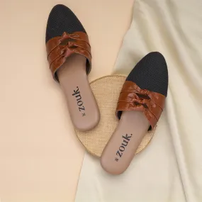 Jet Black Knotted Mules