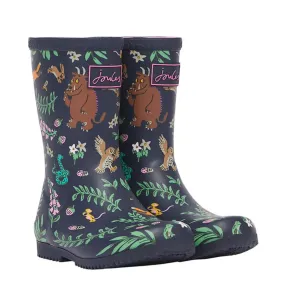 Joules Roll Up Waterproof Rain Boot Navy Gruffalo