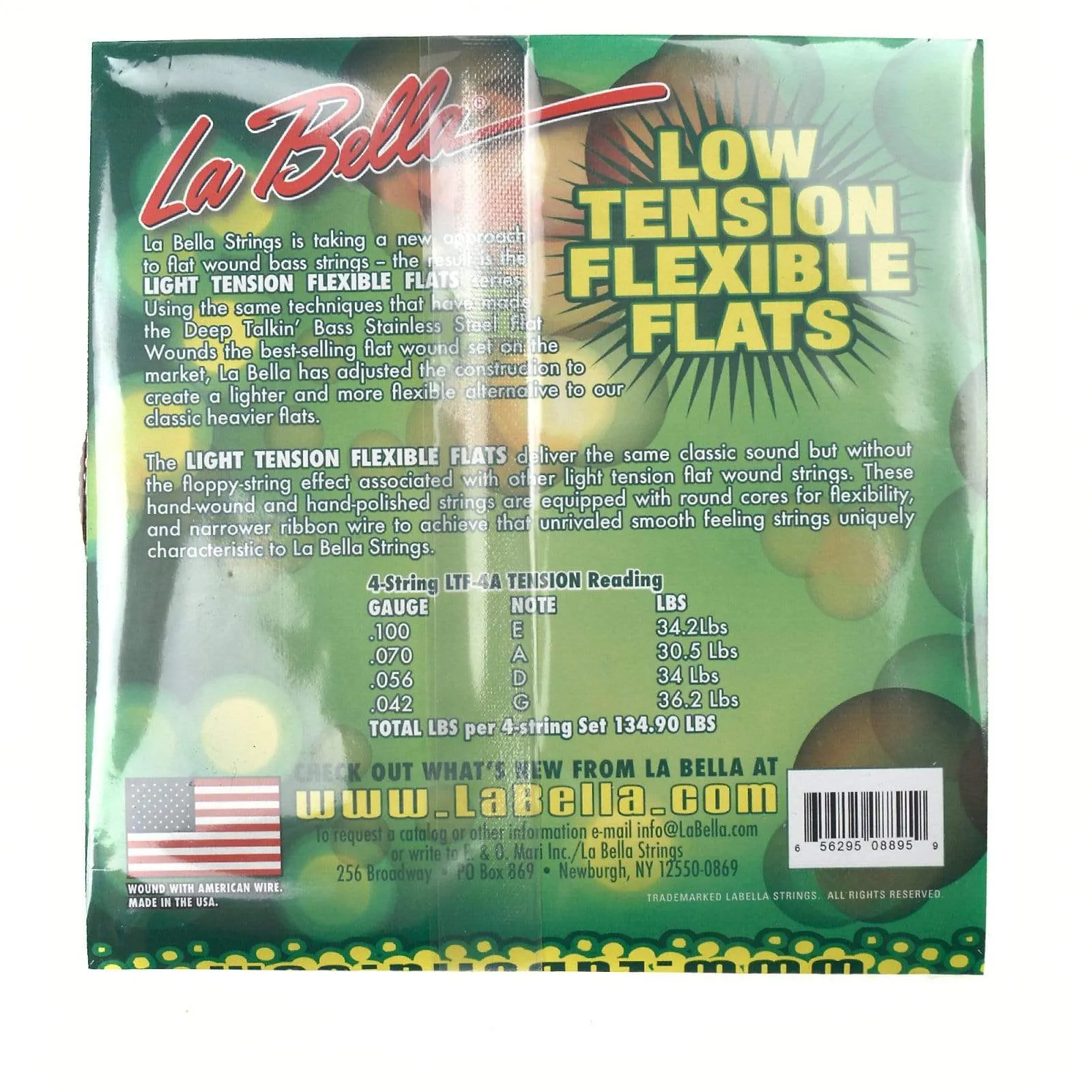 La Bella LTF-4A Low Tension Flexible Flat Wound Bass Strings 43-100