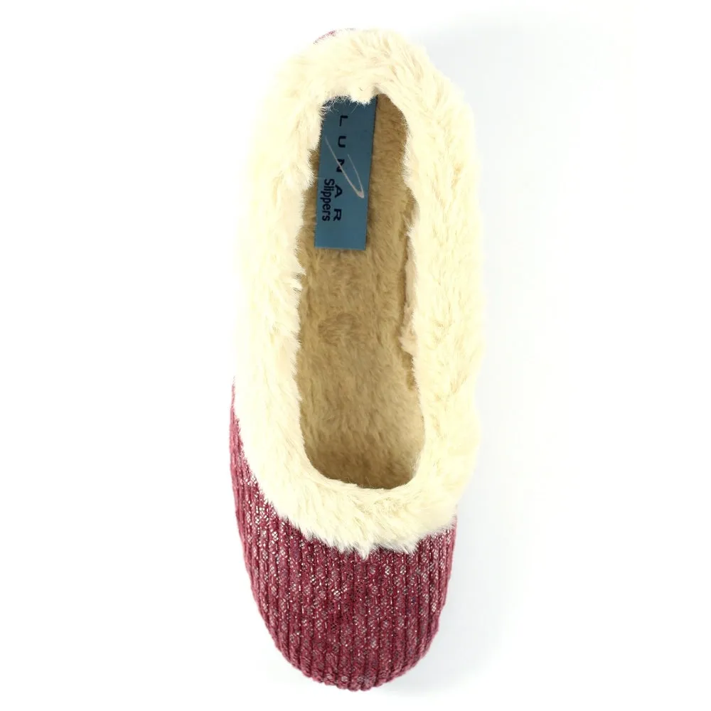 Lunar Marlene Ladies Fleece Trim Full Slipper