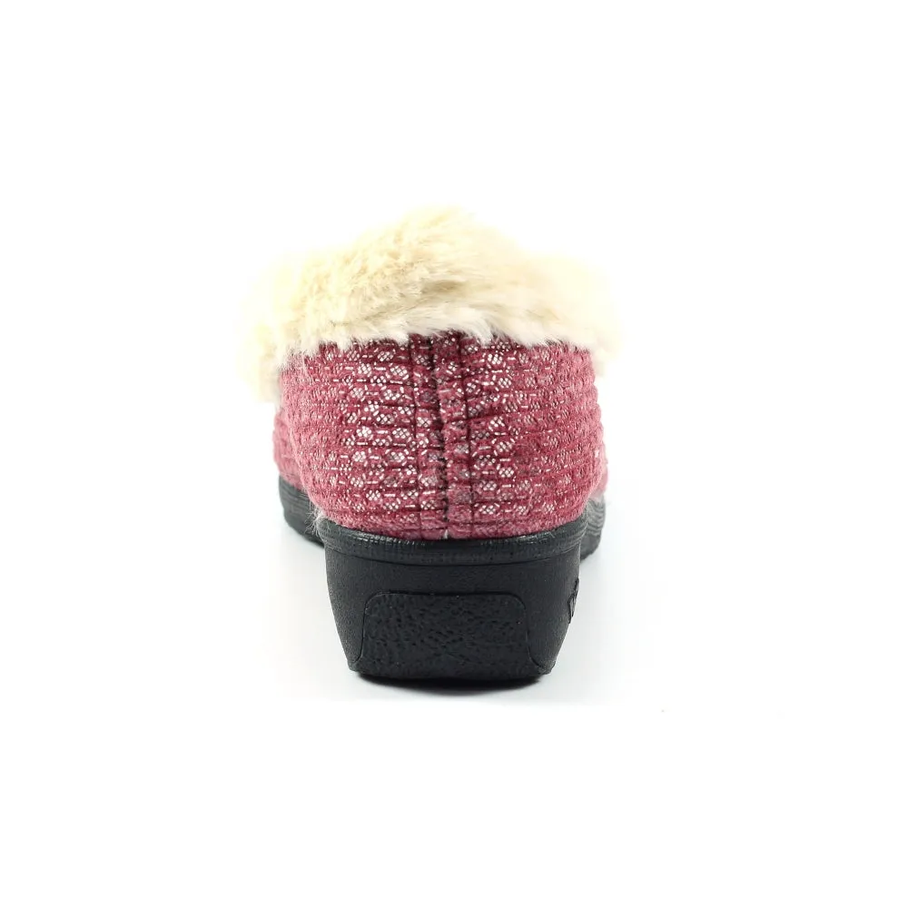 Lunar Marlene Ladies Fleece Trim Full Slipper