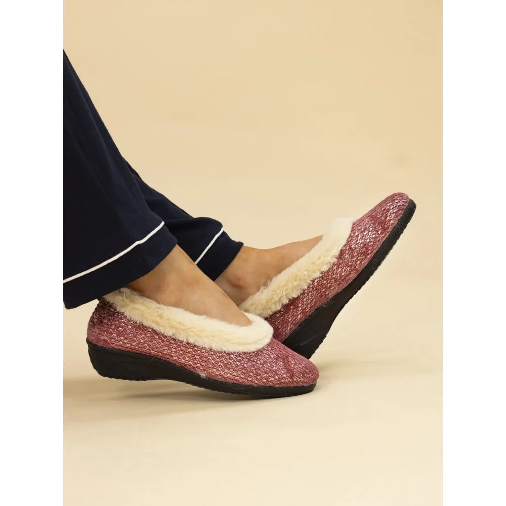 Lunar Marlene Ladies Fleece Trim Full Slipper