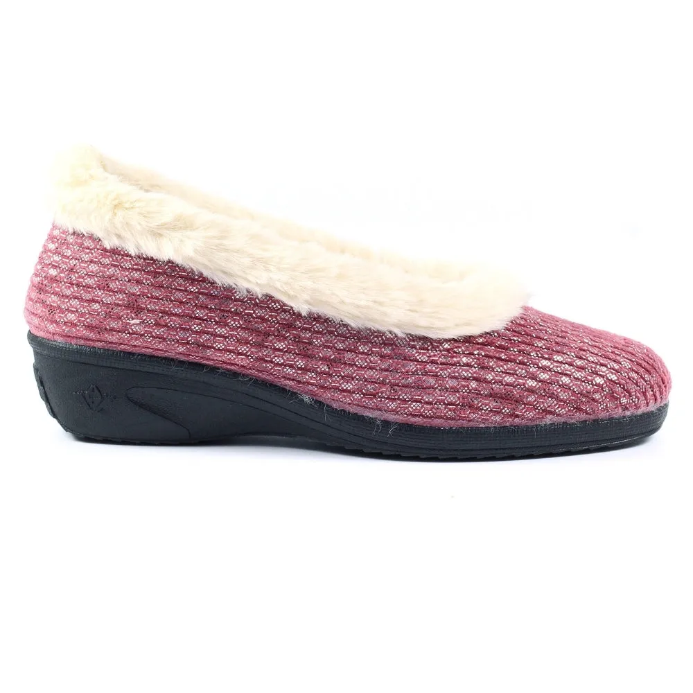 Lunar Marlene Ladies Fleece Trim Full Slipper