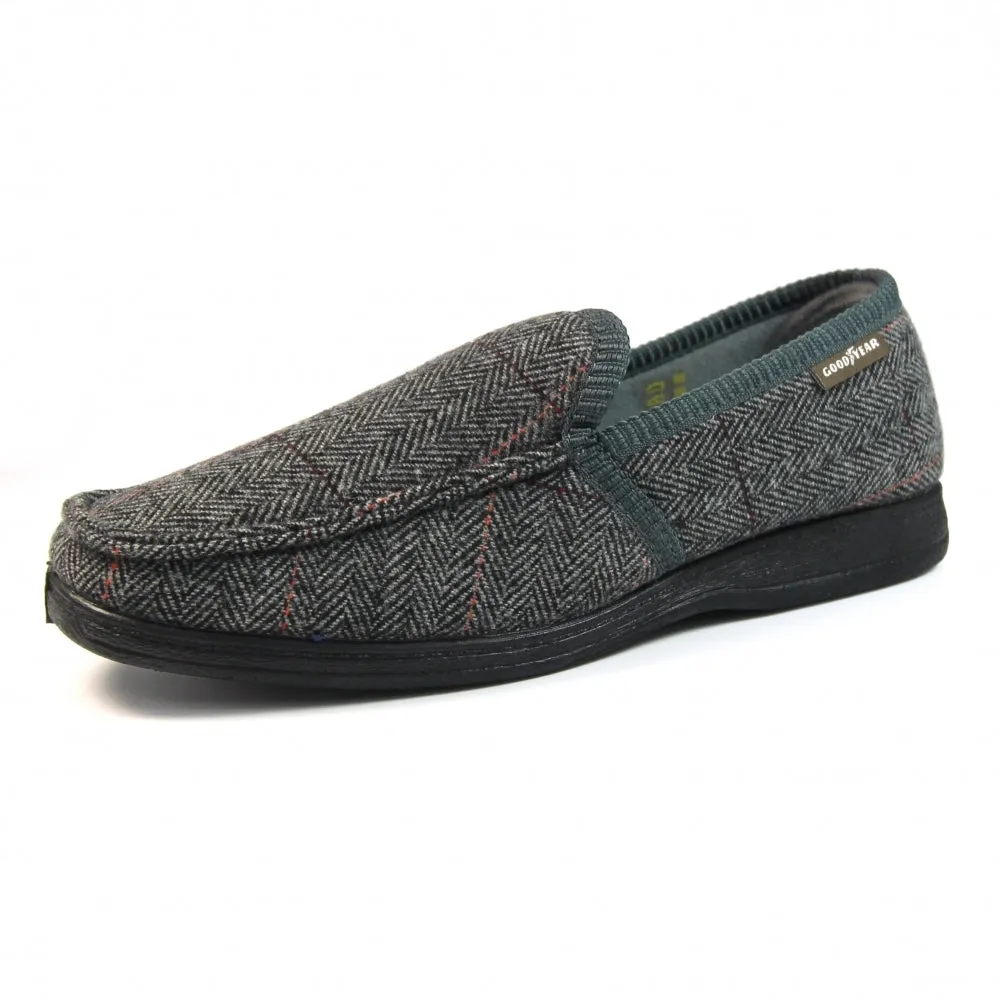 Lunar Men's KMG137 Eisenhower Goodyear Slippers Grey