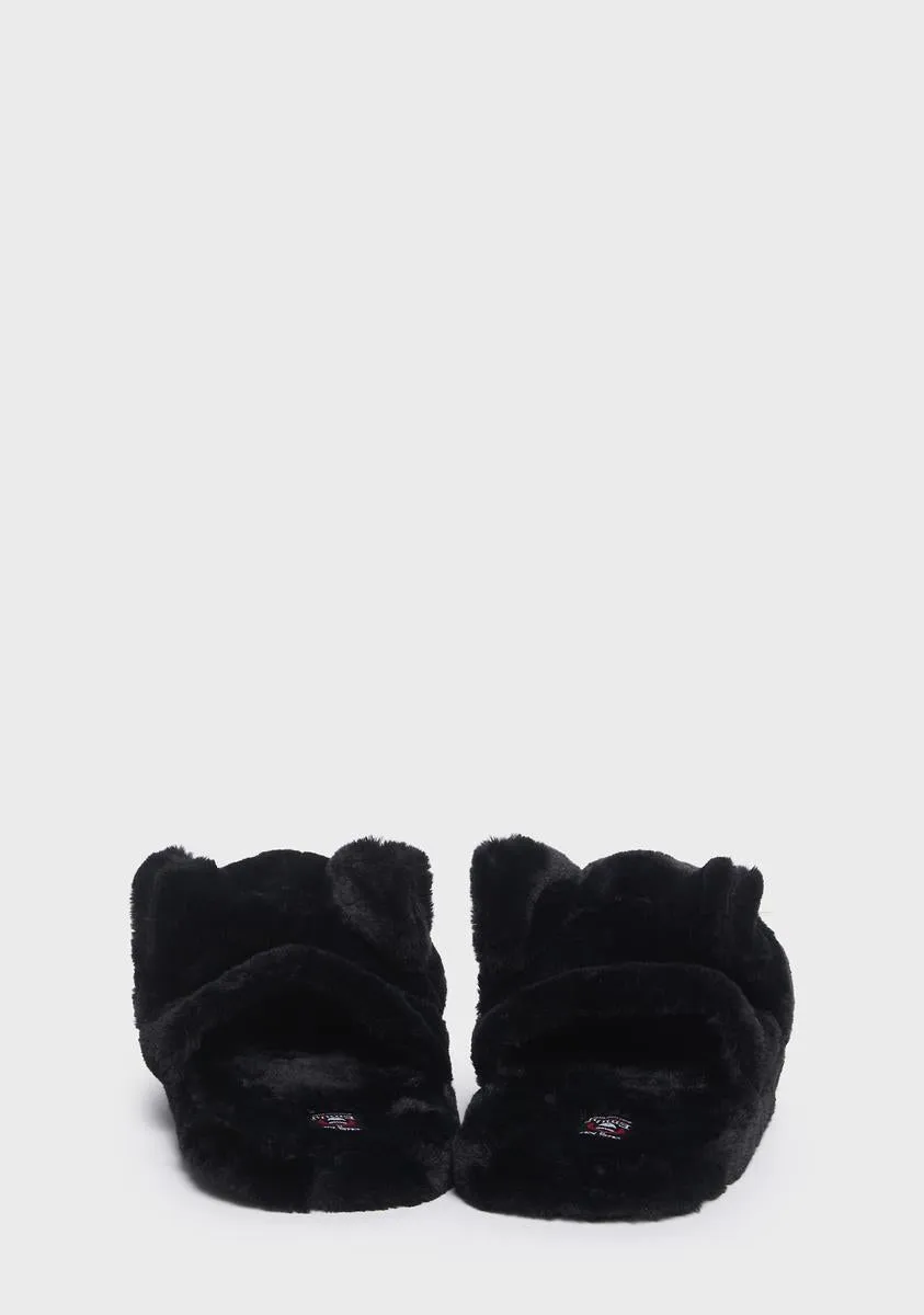 Menacing Meow Faux Fur Slippers