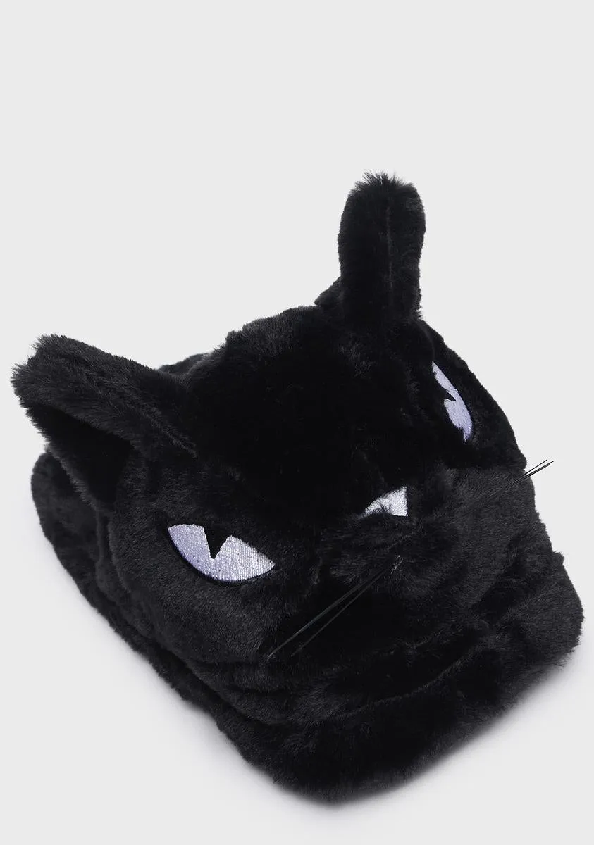 Menacing Meow Faux Fur Slippers