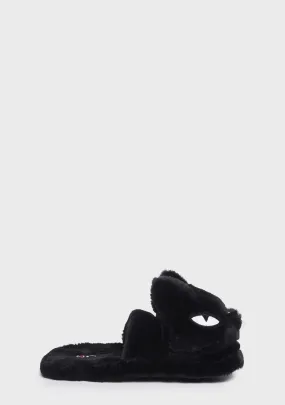 Menacing Meow Faux Fur Slippers
