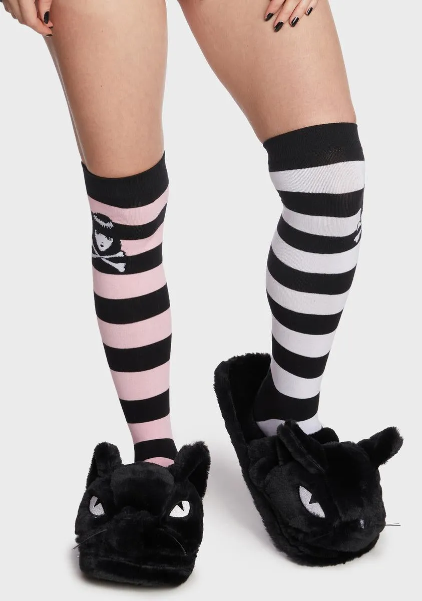 Menacing Meow Faux Fur Slippers