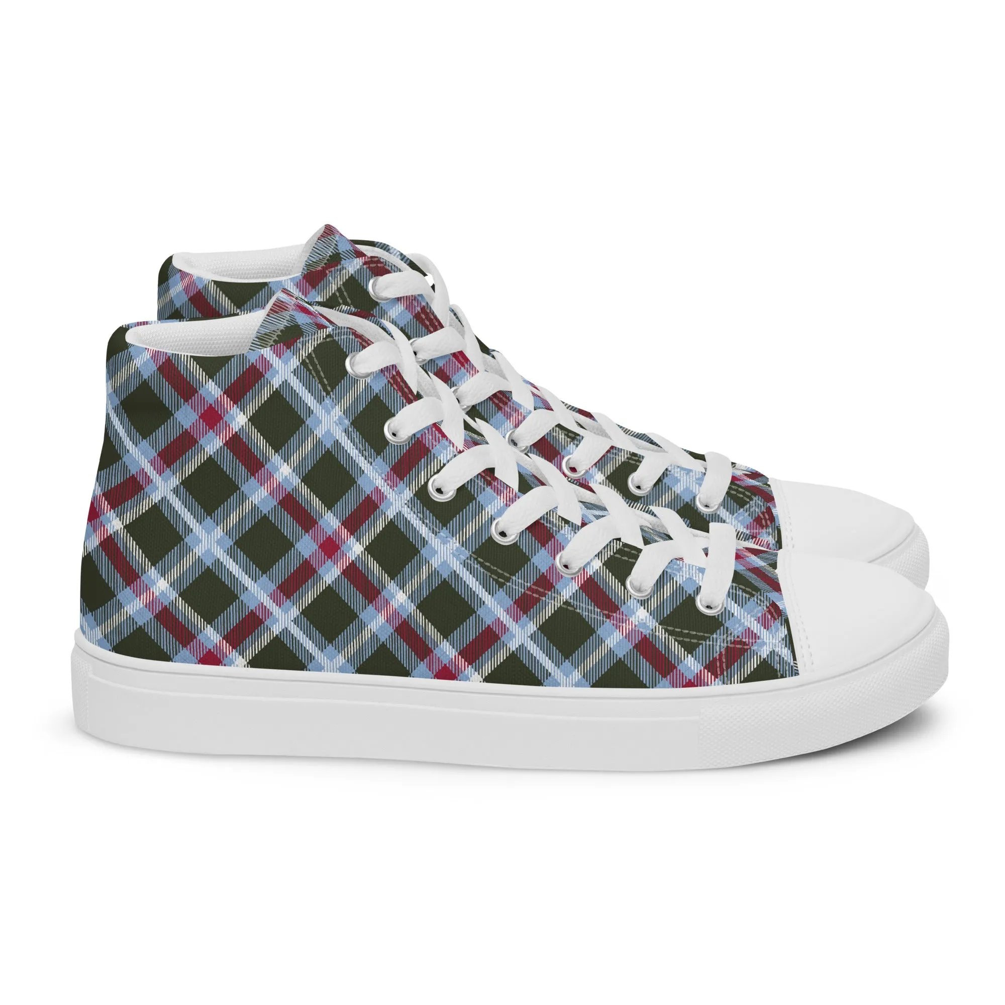 Men’s Plaid high top canvas shoes