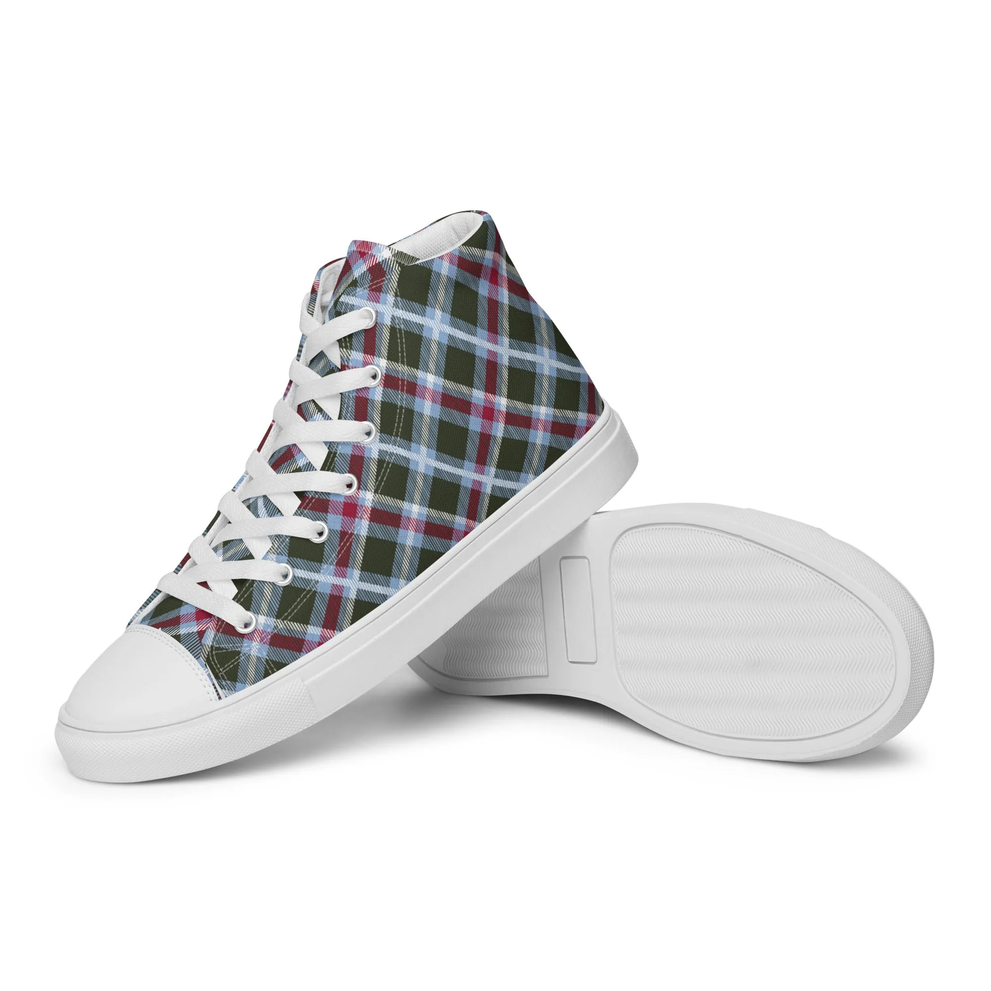 Men’s Plaid high top canvas shoes