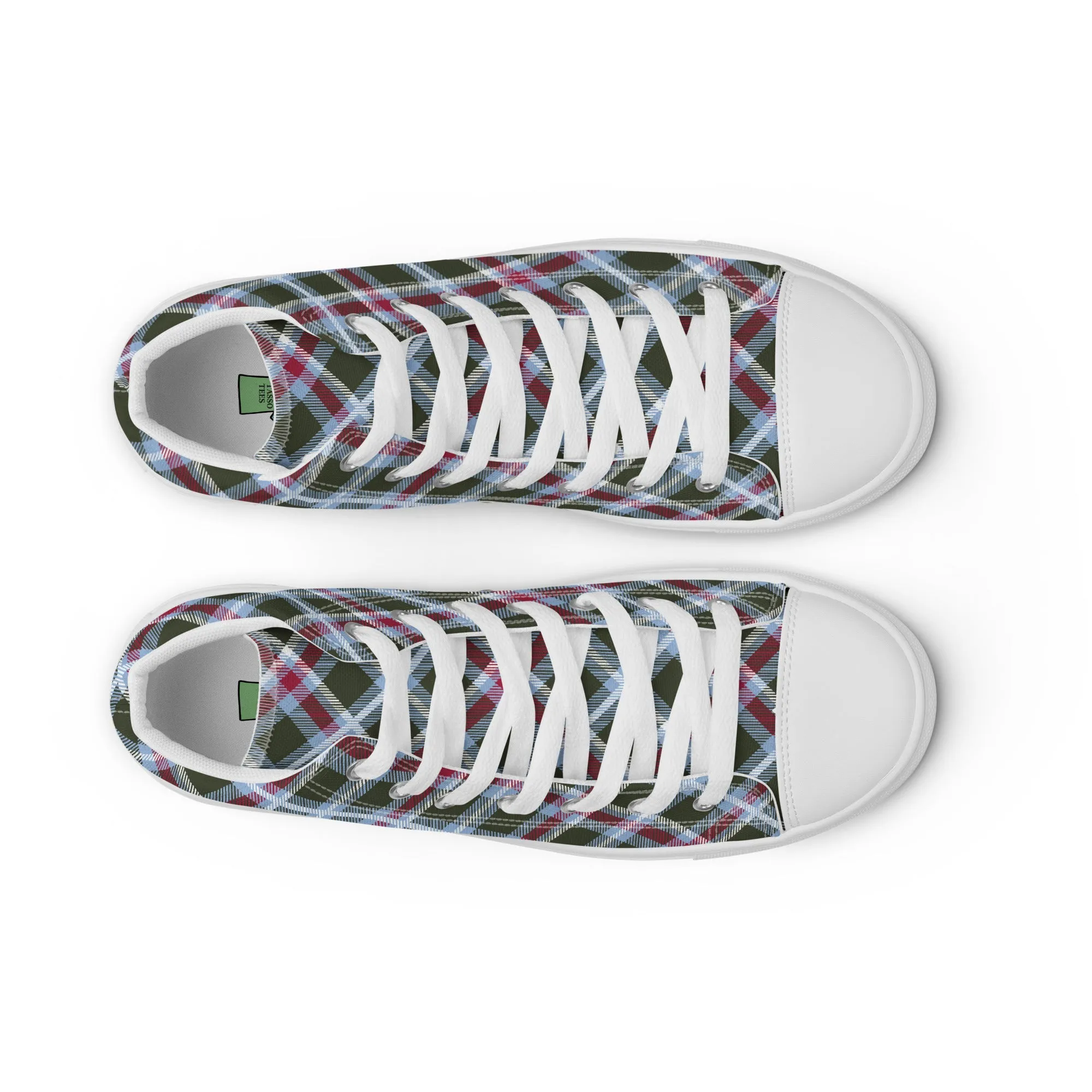 Men’s Plaid high top canvas shoes