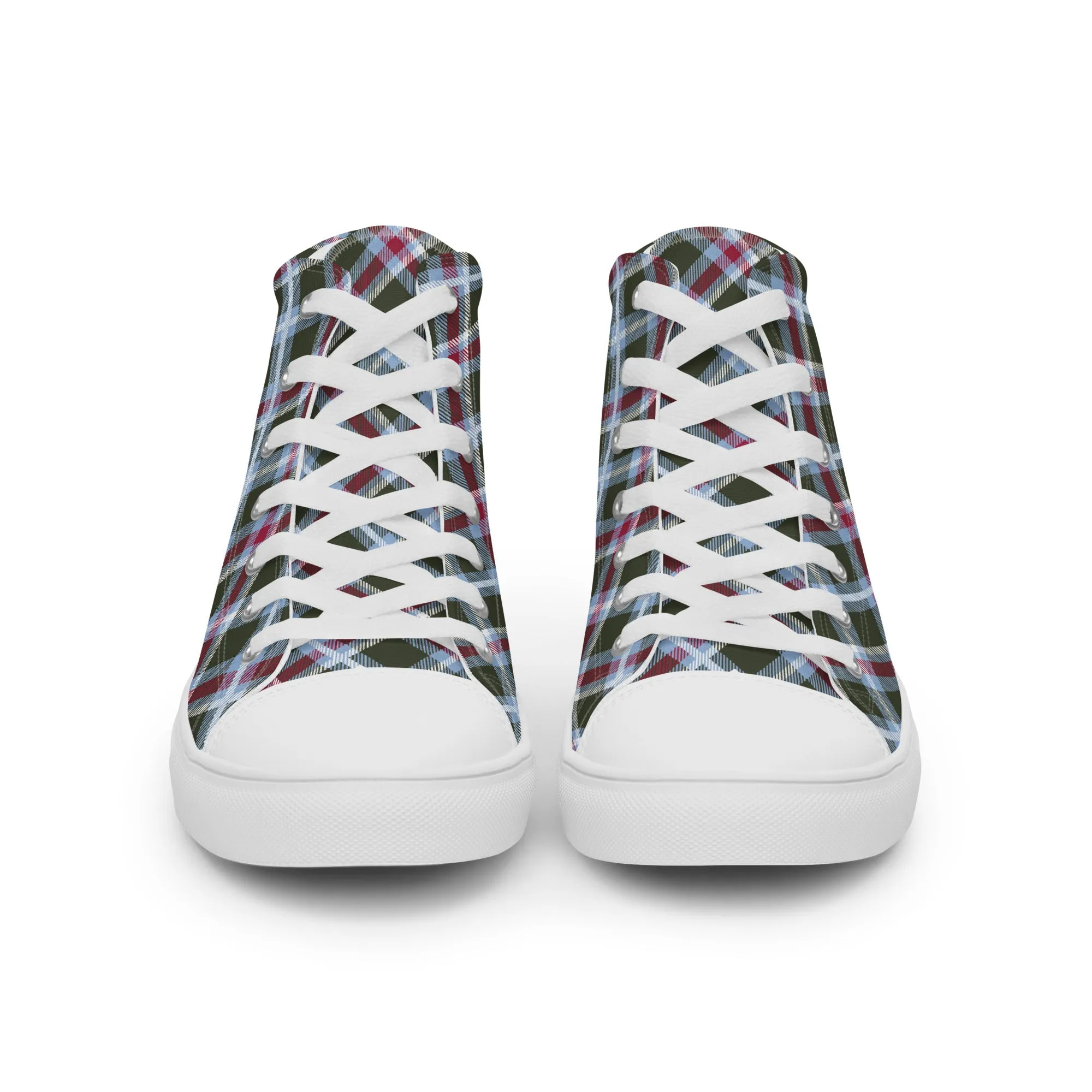Men’s Plaid high top canvas shoes