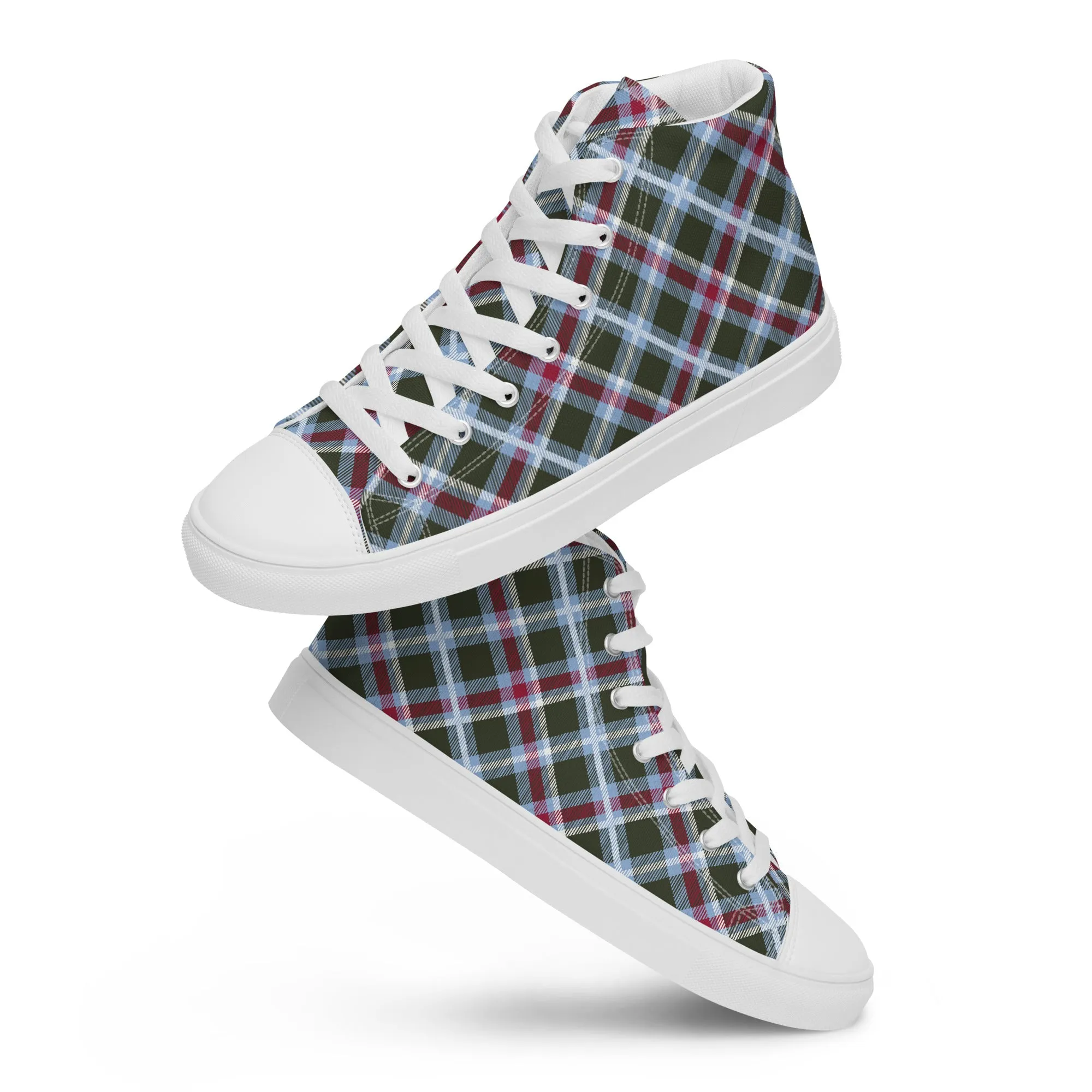 Men’s Plaid high top canvas shoes