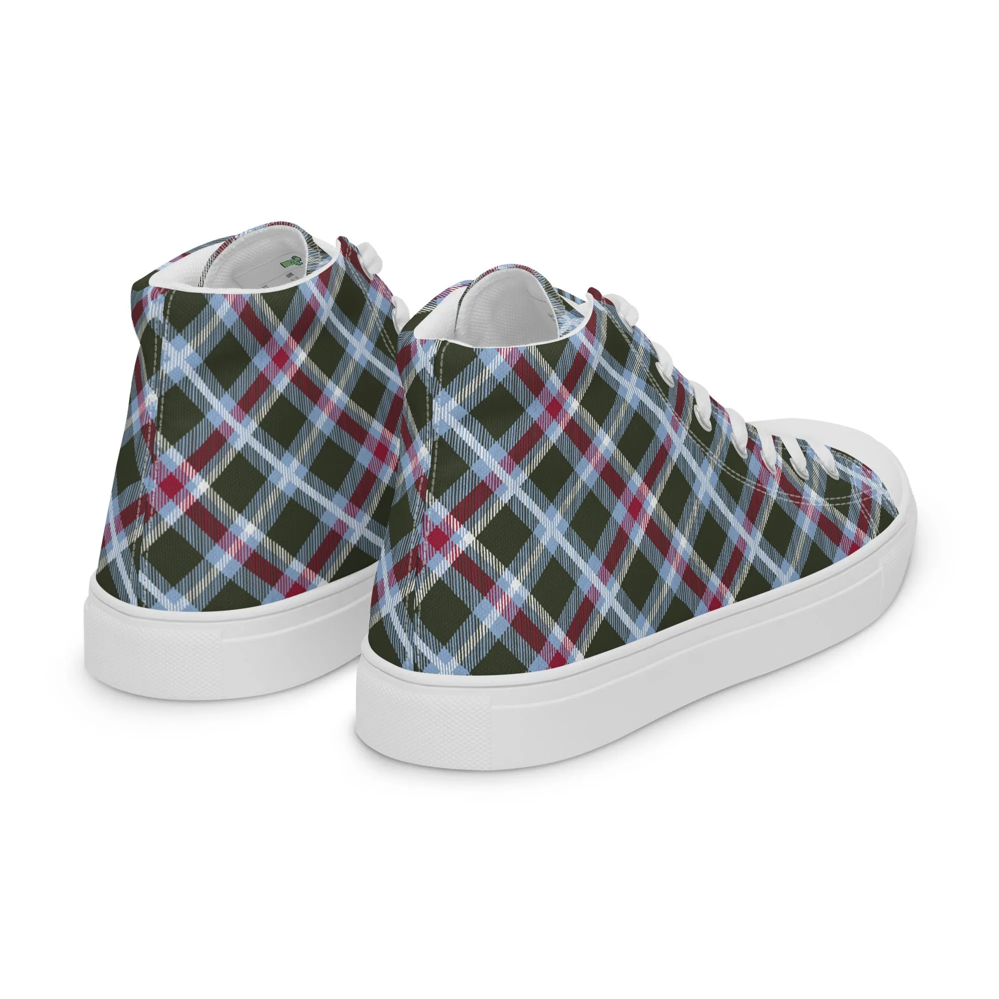 Men’s Plaid high top canvas shoes