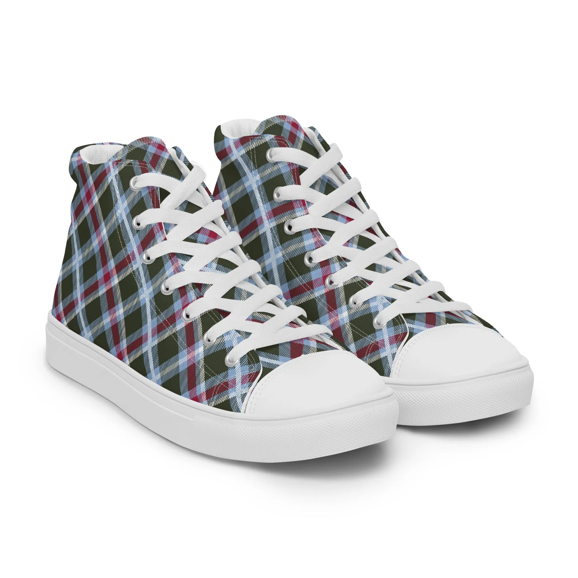 Men’s Plaid high top canvas shoes