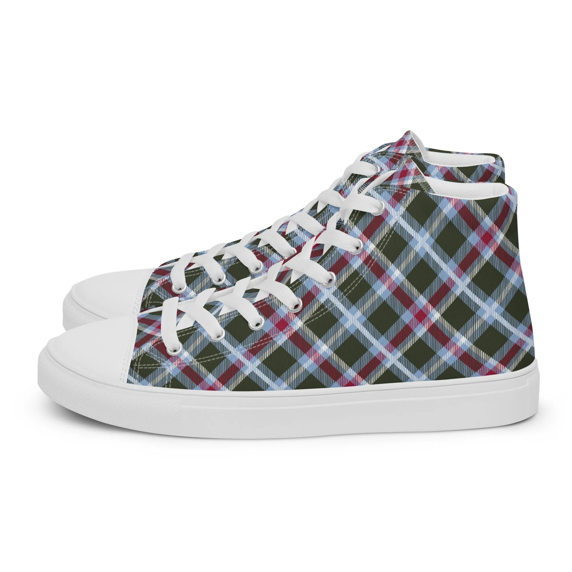 Men’s Plaid high top canvas shoes