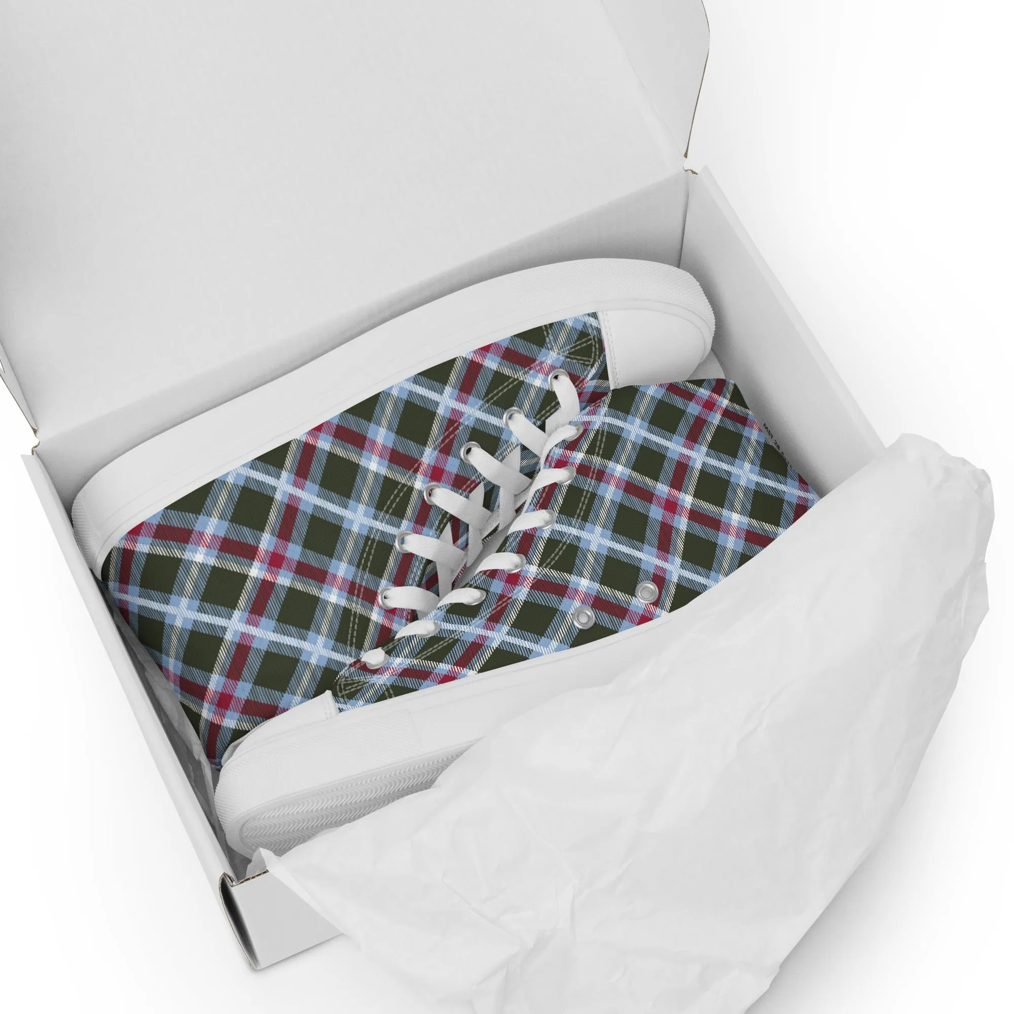 Men’s Plaid high top canvas shoes
