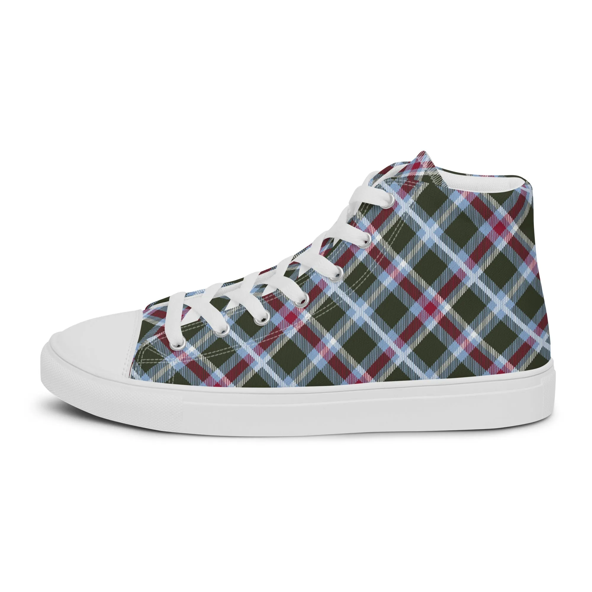 Men’s Plaid high top canvas shoes