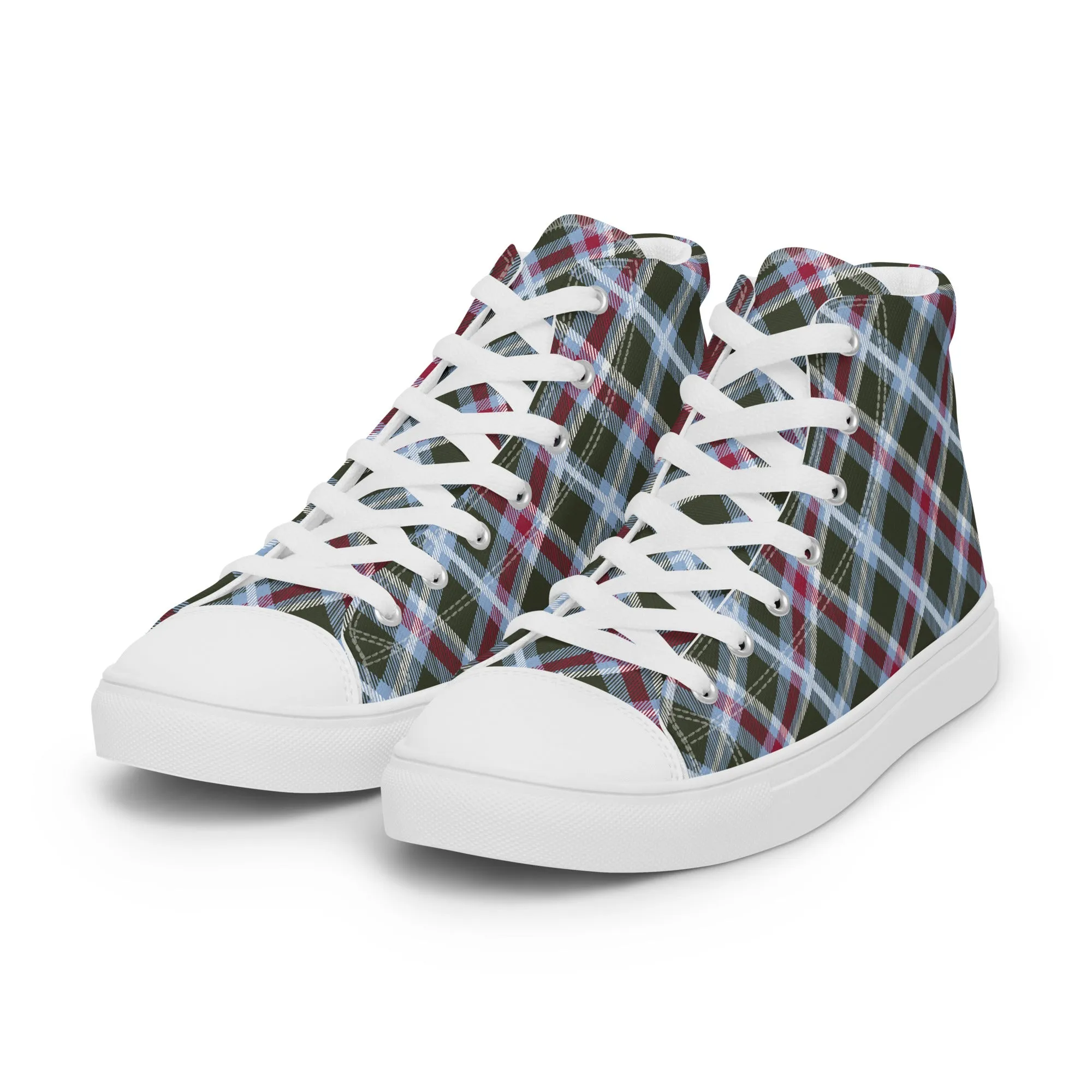 Men’s Plaid high top canvas shoes