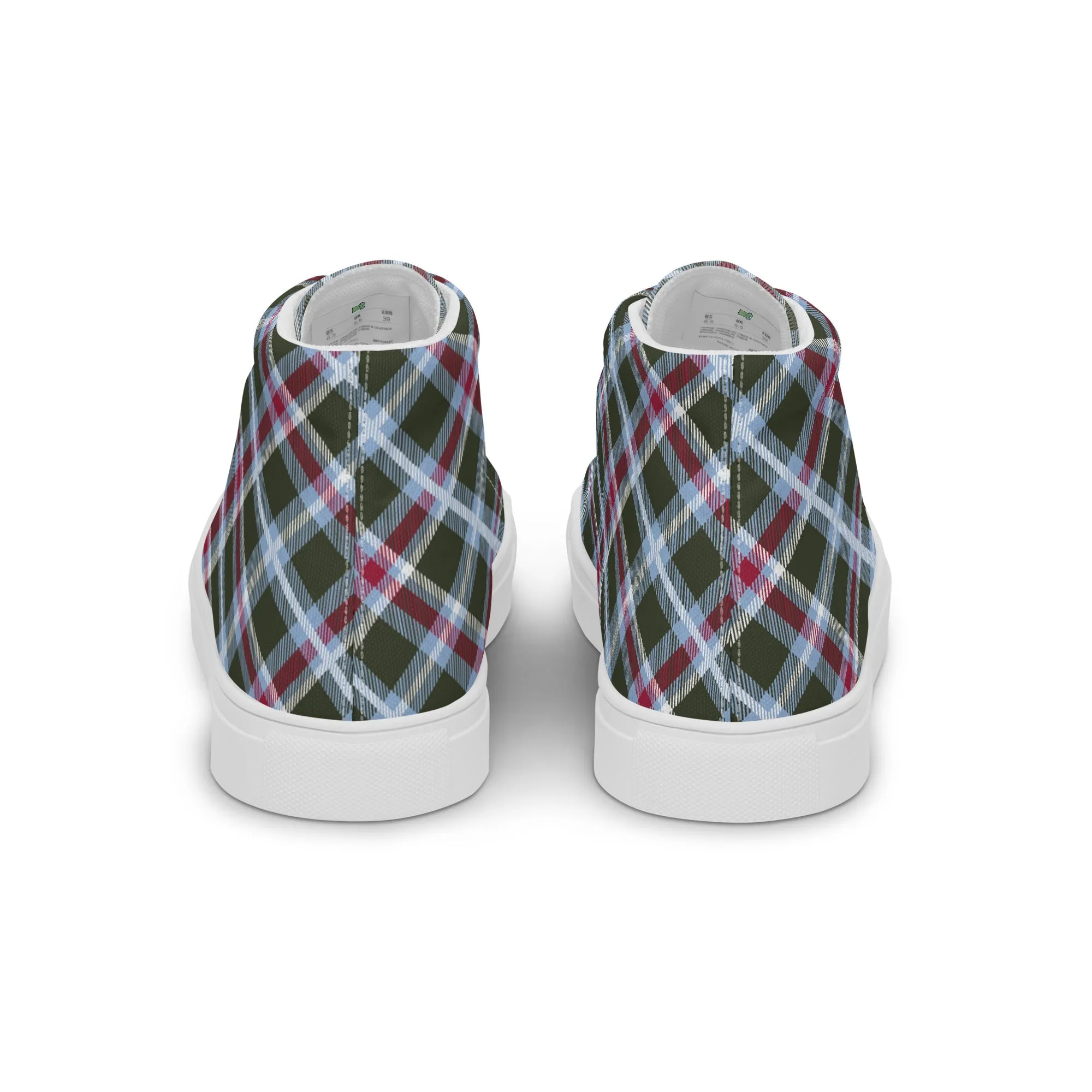 Men’s Plaid high top canvas shoes