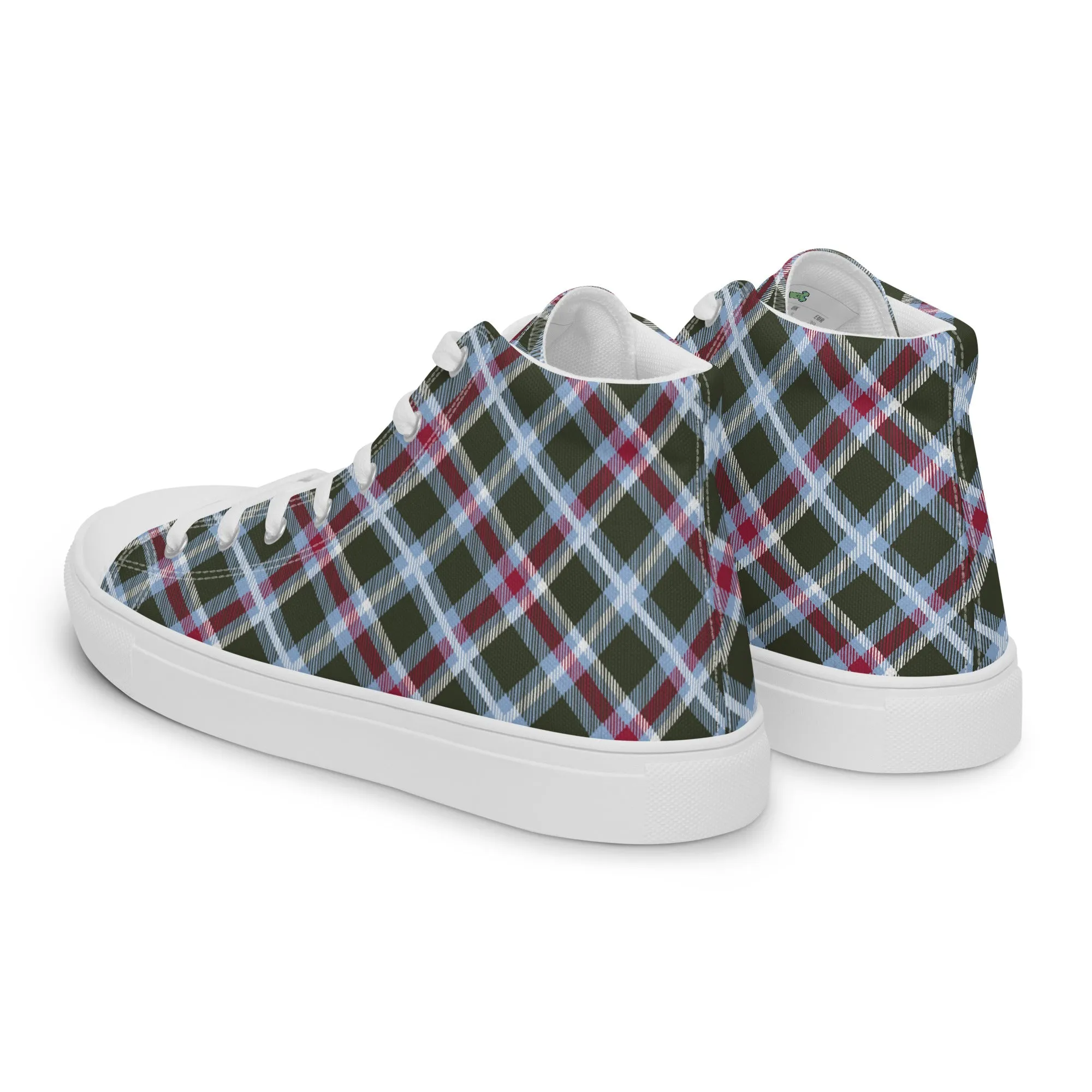 Men’s Plaid high top canvas shoes