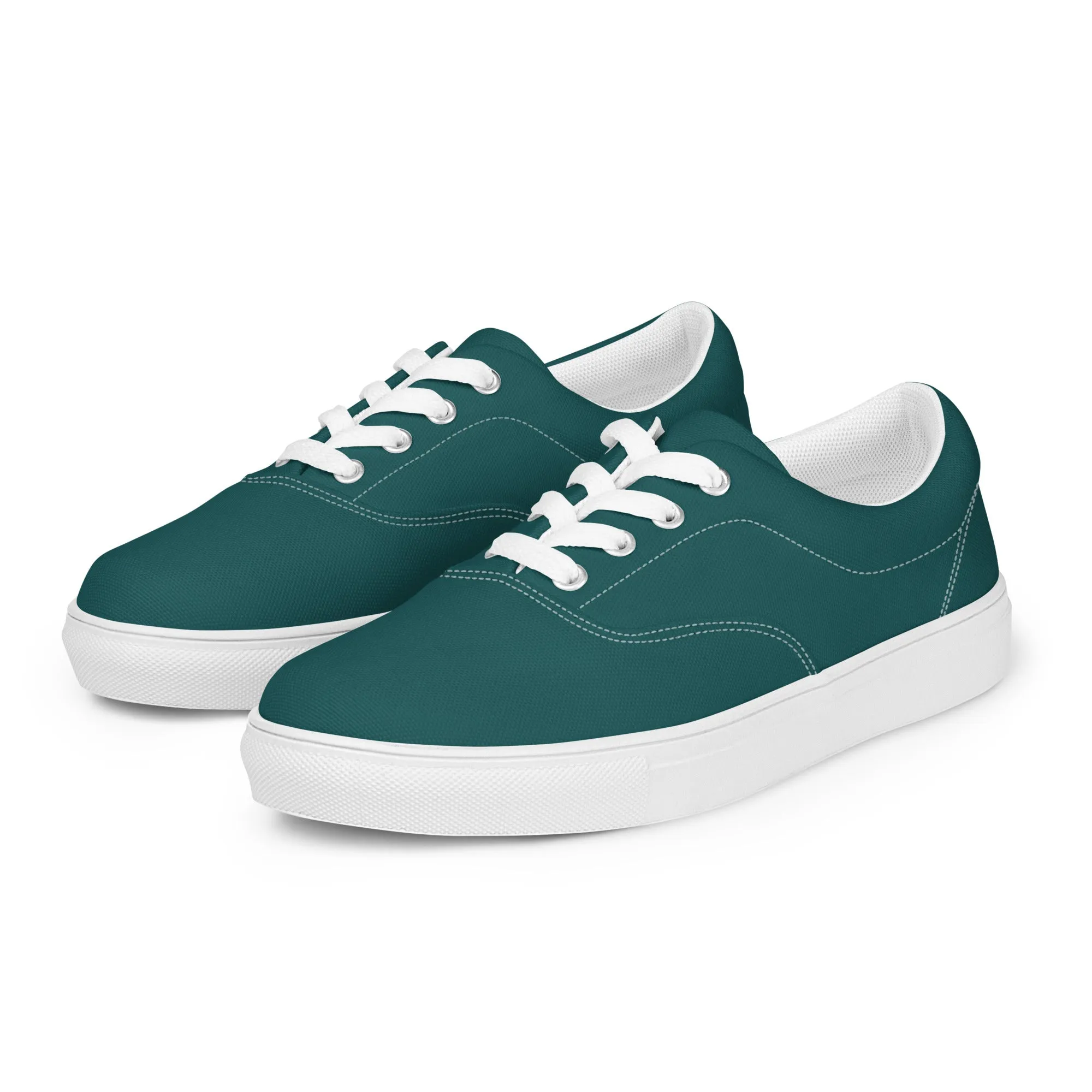 Men’s Smoke Green lace-up canvas shoes, Men's Dark Green Canvas Shoes