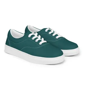 Men’s Smoke Green lace-up canvas shoes, Men's Dark Green Canvas Shoes