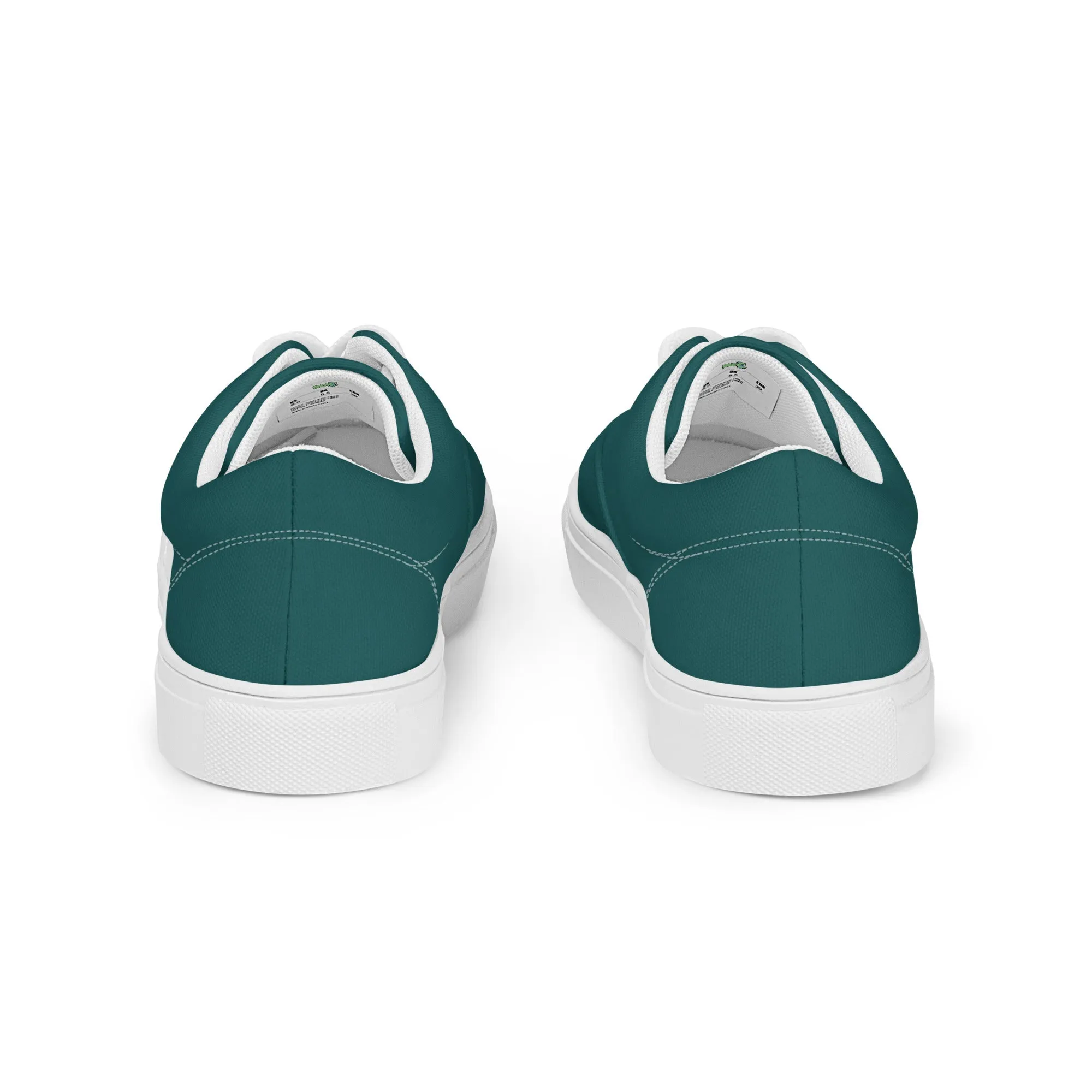 Men’s Smoke Green lace-up canvas shoes, Men's Dark Green Canvas Shoes