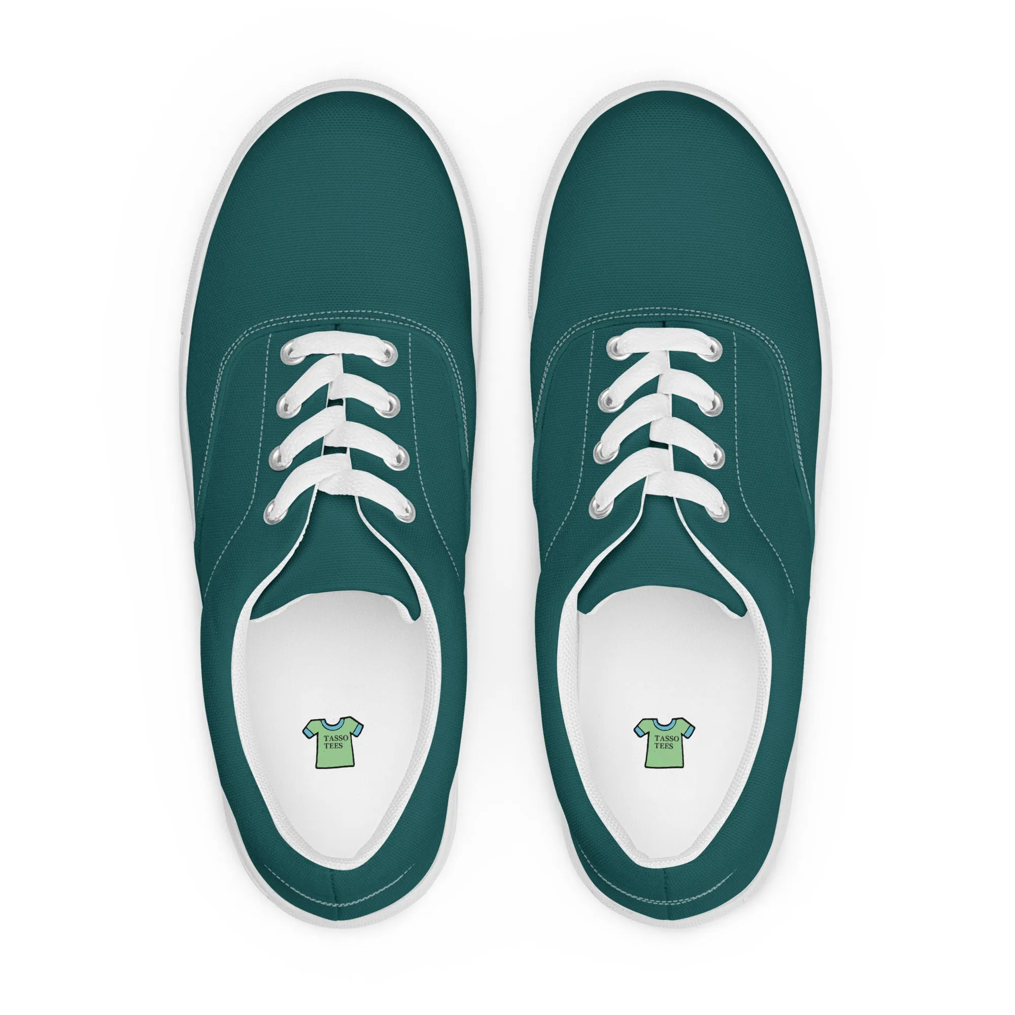 Men’s Smoke Green lace-up canvas shoes, Men's Dark Green Canvas Shoes