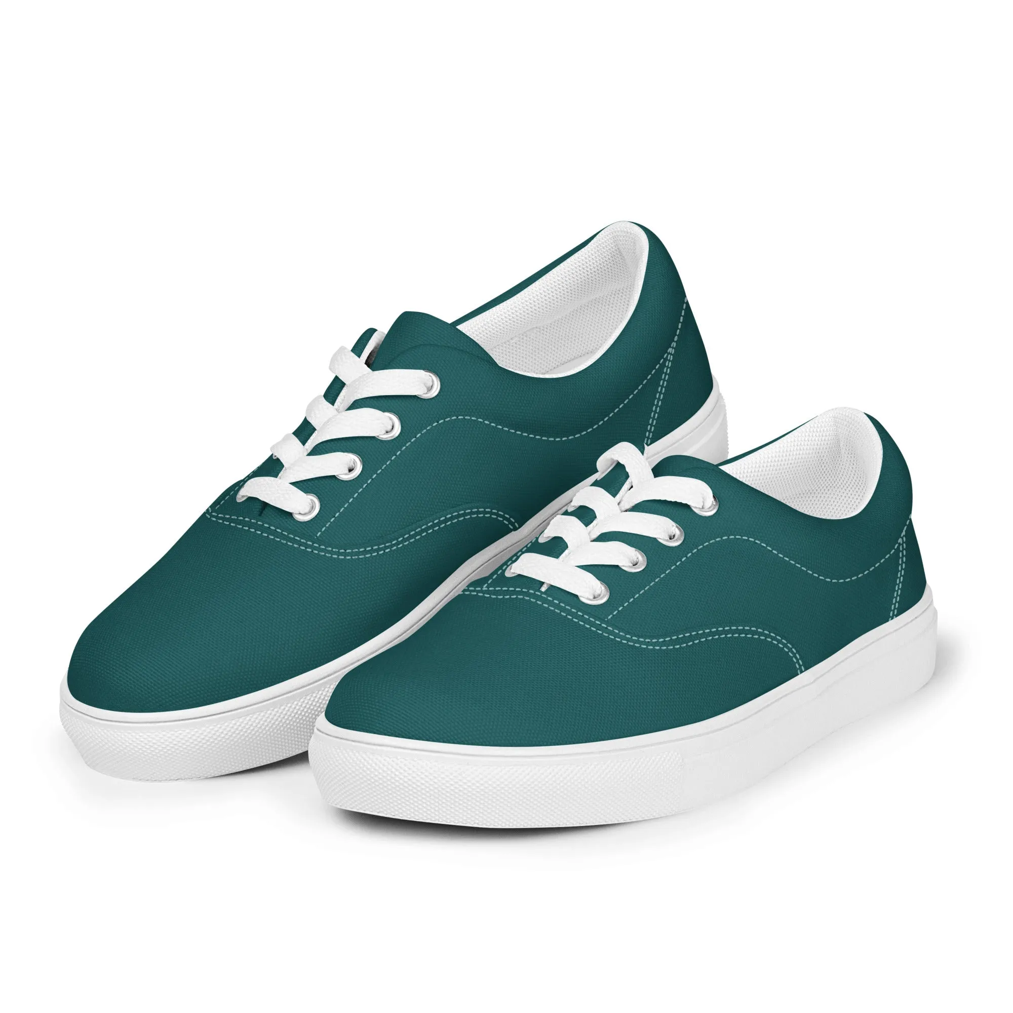 Men’s Smoke Green lace-up canvas shoes, Men's Dark Green Canvas Shoes