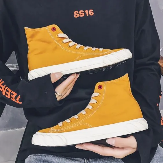 Men's Stylish High Top Hip Hop Canvas Shoes