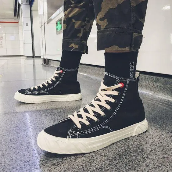 Men's Stylish High Top Hip Hop Canvas Shoes