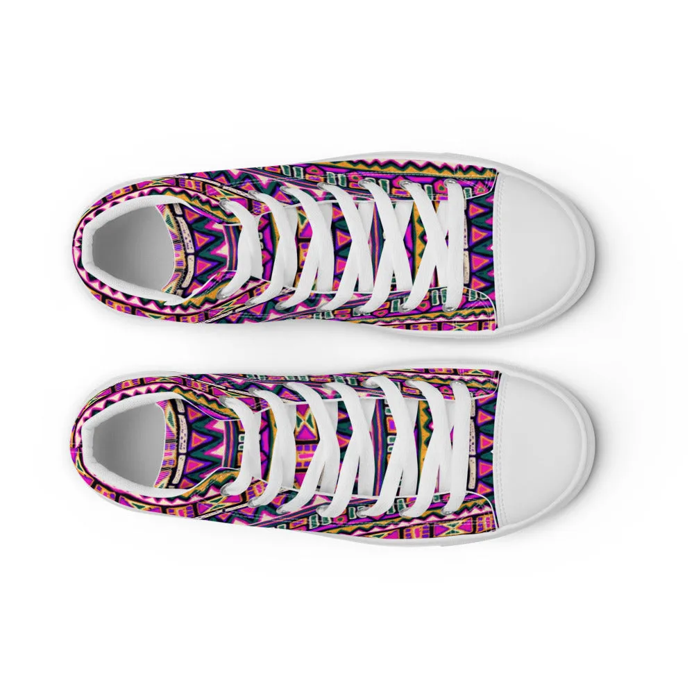 Native American Inspired Men’s High Top Canvas Shoes