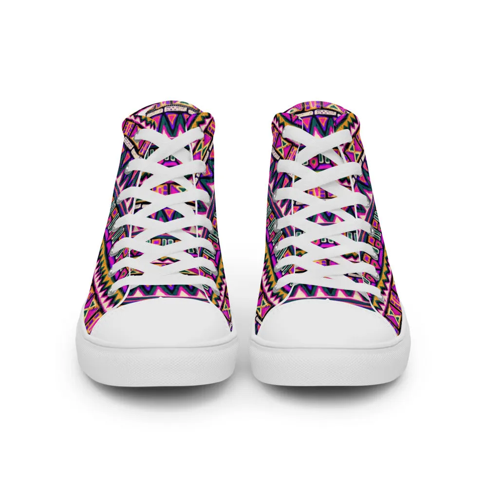 Native American Inspired Men’s High Top Canvas Shoes