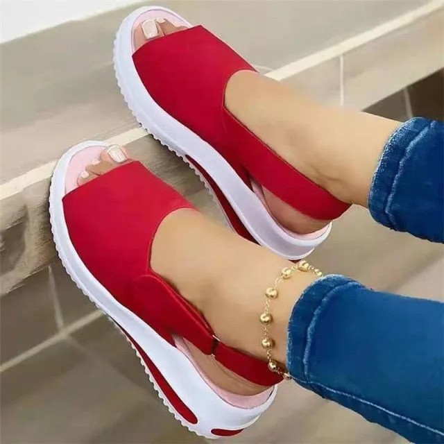 New Women Wedges Sandals Summer Casual Muffin Slip on Platform Flip Flops Ladies Sandals Party Peep Toe Sandals Sandalias Mujer