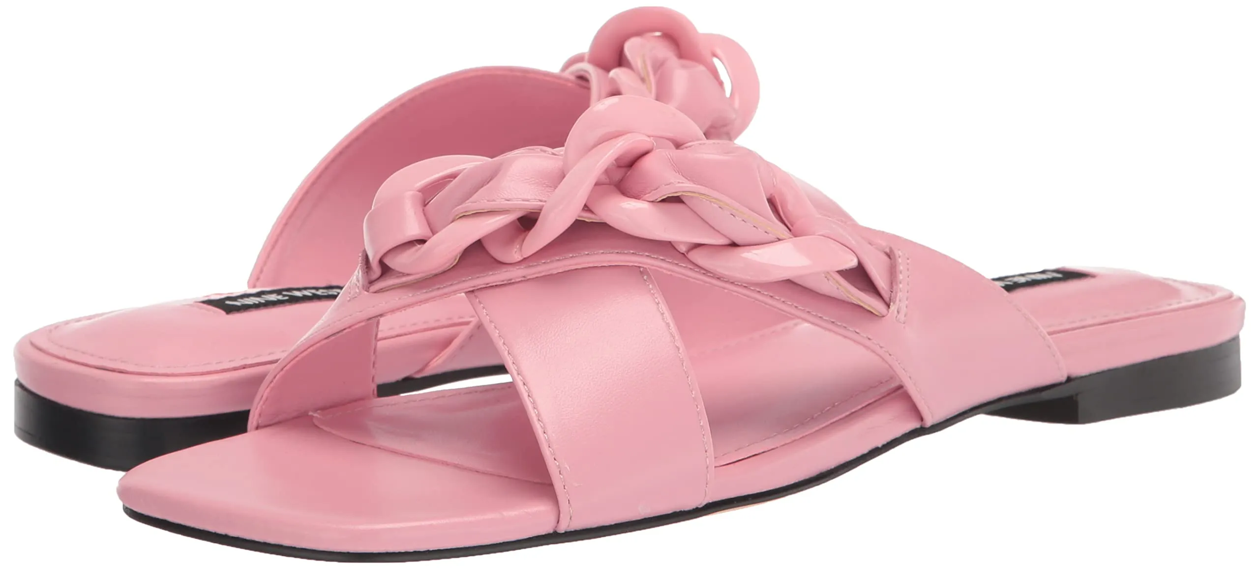 Nine West Misty Light Pink Fashion Slip On Open Rounded Toe Straps Sandals