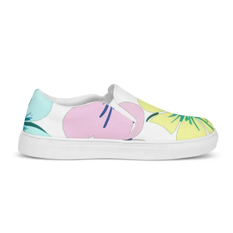 Pastel Petals Canvas Shoes Womens Chic Slip