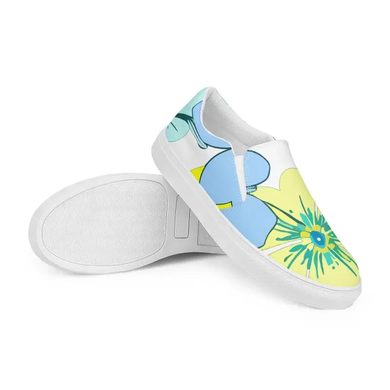 Pastel Petals Canvas Shoes Womens Chic Slip