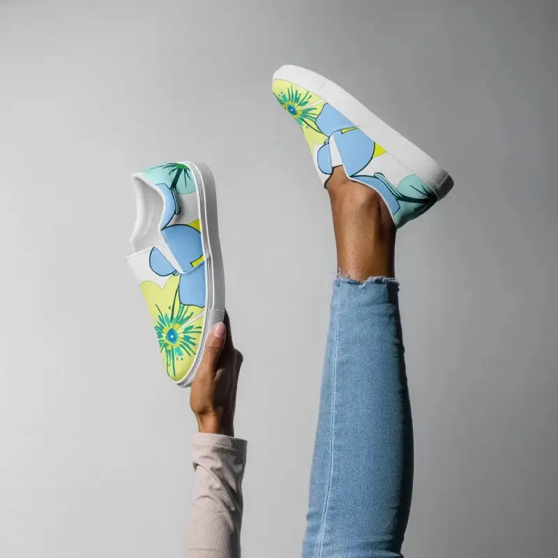 Pastel Petals Canvas Shoes Womens Chic Slip