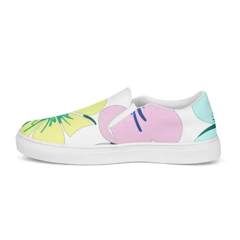 Pastel Petals Canvas Shoes Womens Chic Slip