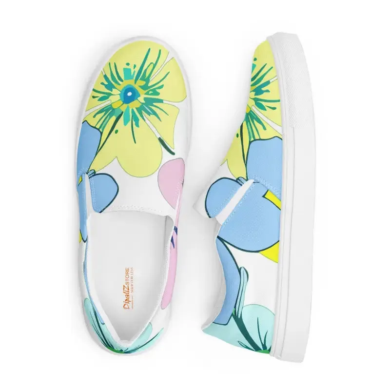 Pastel Petals Canvas Shoes Womens Chic Slip