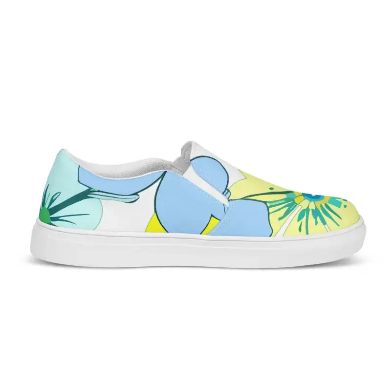 Pastel Petals Canvas Shoes Womens Chic Slip