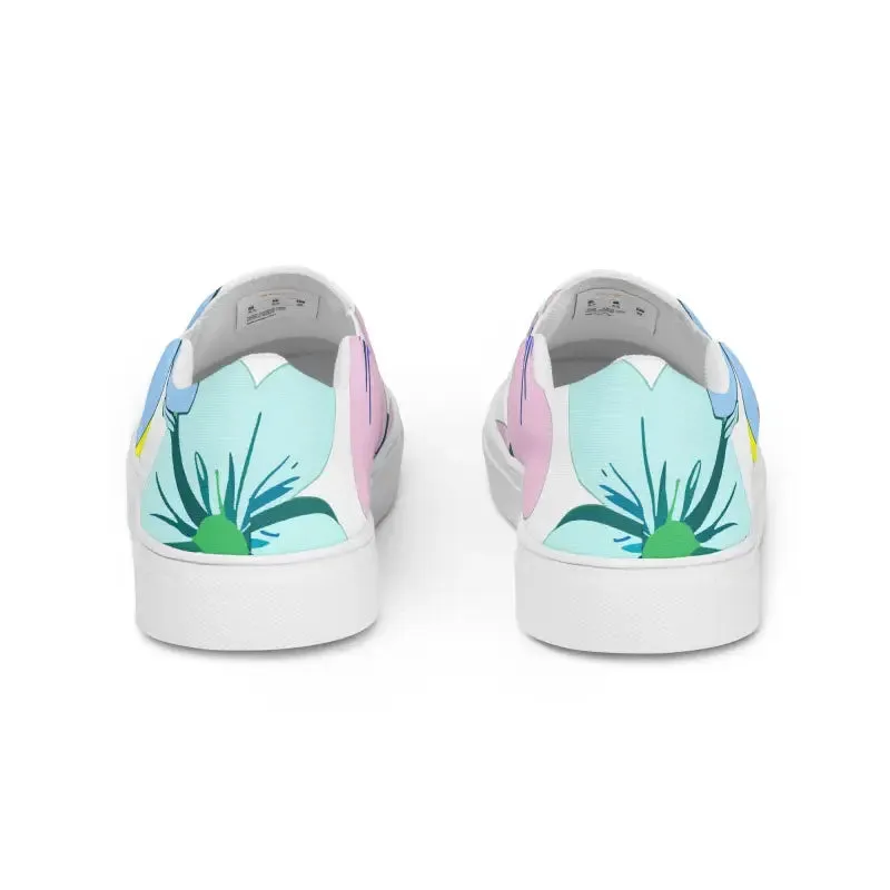 Pastel Petals Canvas Shoes Womens Chic Slip