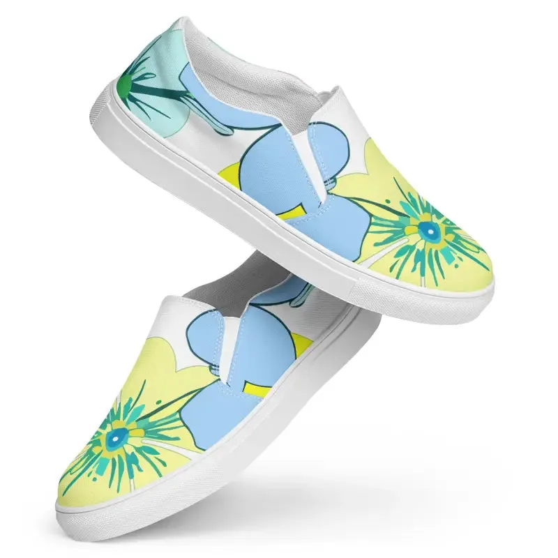 Pastel Petals Canvas Shoes Womens Chic Slip