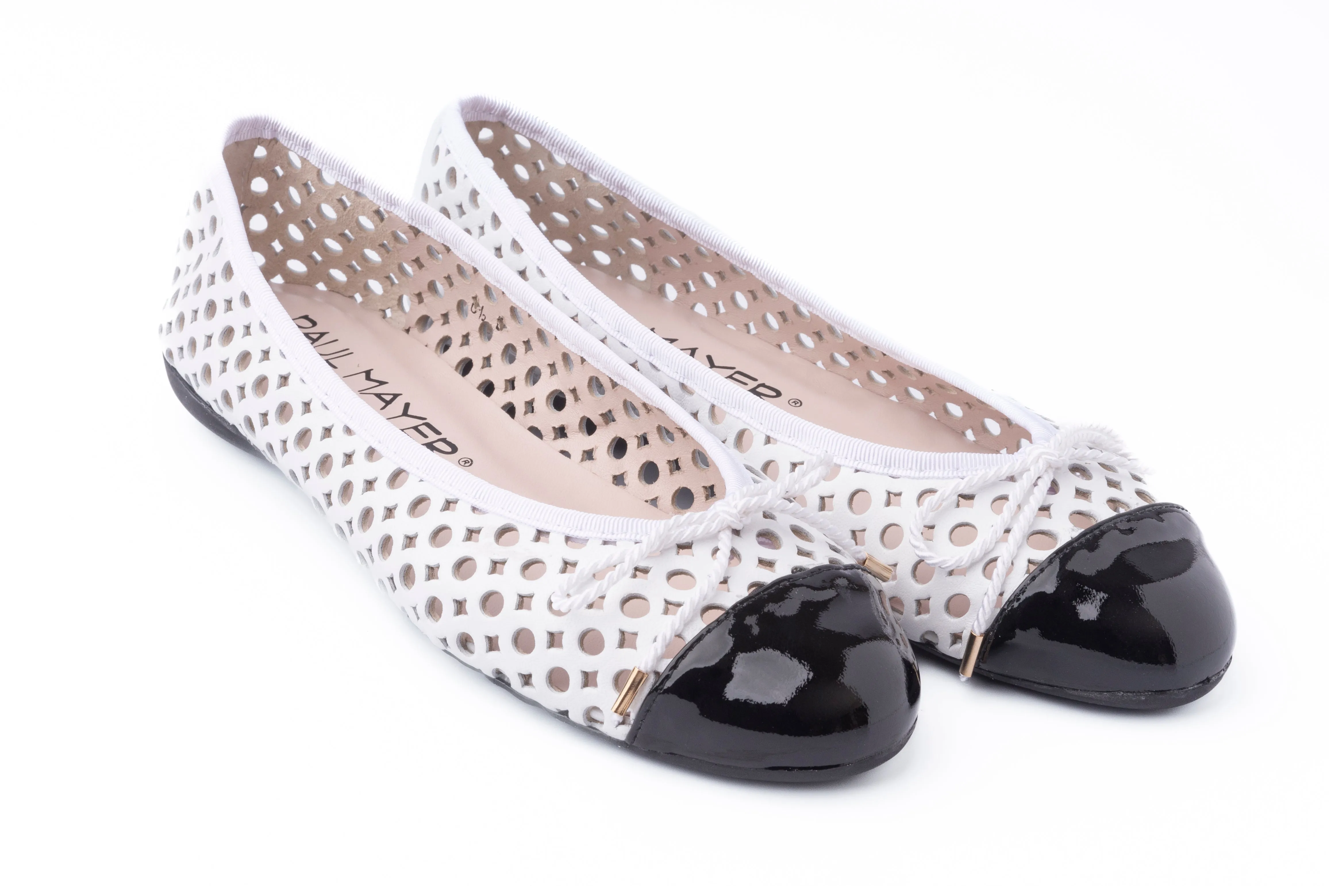 PAUL MAYER - BRANDY - PATENT BLACK NAPPA WHITE