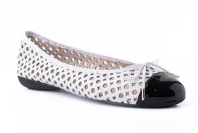 PAUL MAYER - BRANDY - PATENT BLACK NAPPA WHITE