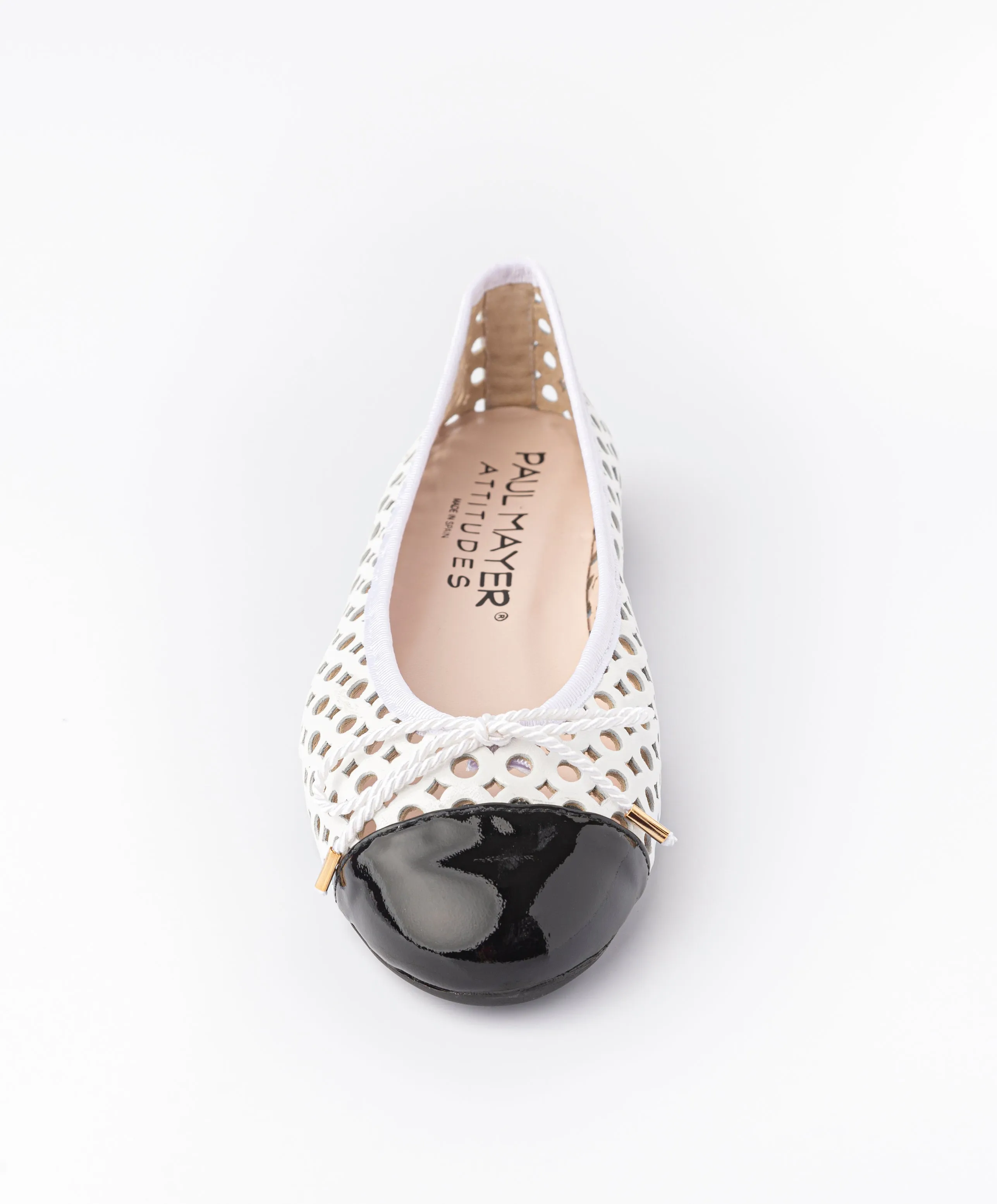 PAUL MAYER - BRANDY - PATENT BLACK NAPPA WHITE