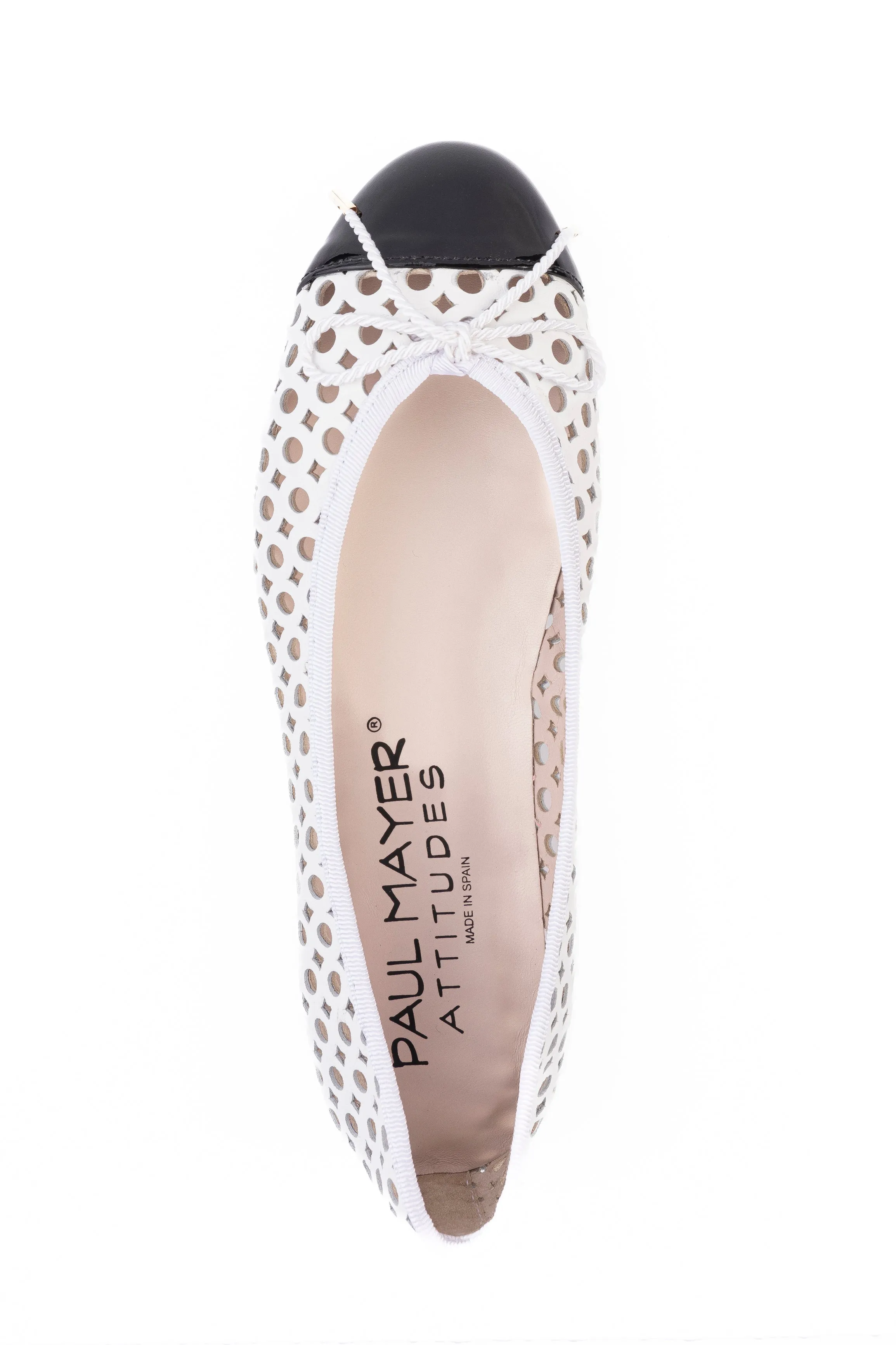 PAUL MAYER - BRANDY - PATENT BLACK NAPPA WHITE