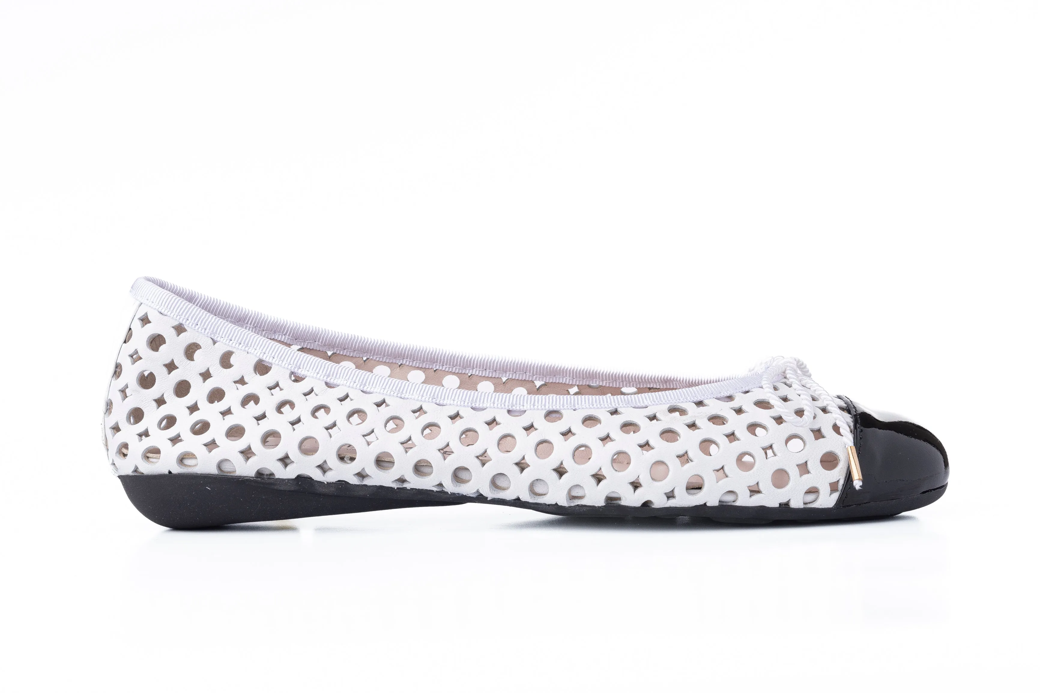 PAUL MAYER - BRANDY - PATENT BLACK NAPPA WHITE