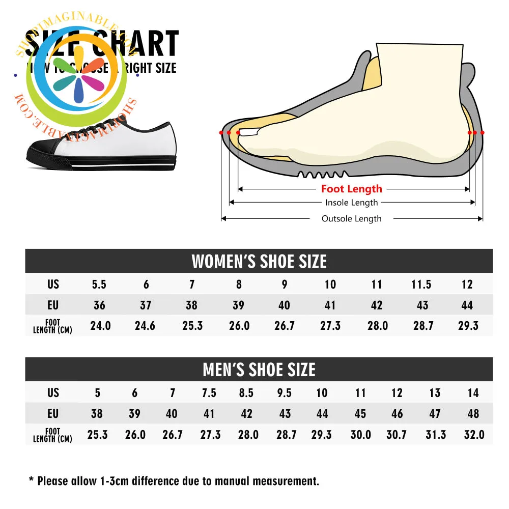 Retro 80's Floral Ladies Low Top Canvas Shoes